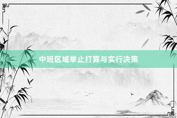 中班区域举止打算与实行决策