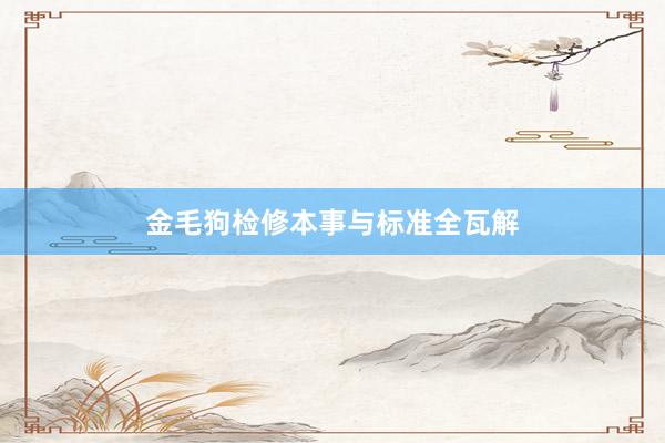 金毛狗检修本事与标准全瓦解